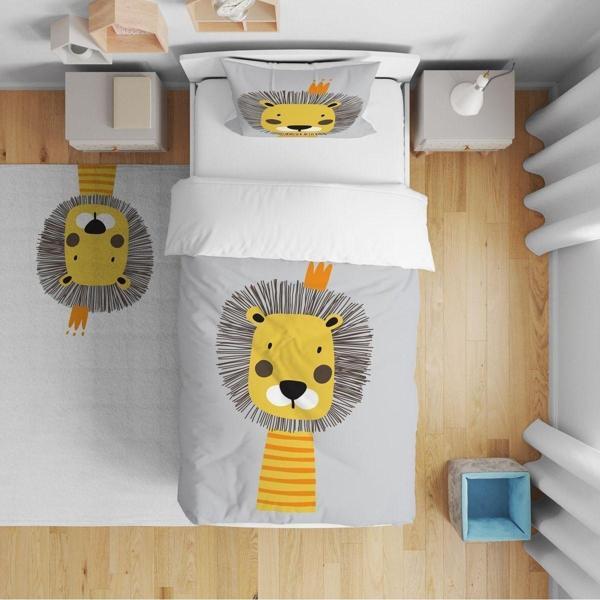 Cici Odam Yatak Örtüsü Sevimli Aslan 140x220 - Yastık Kılıfı Hediye - Image 1