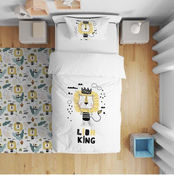 Cici Odam Çocuk Bebek Nevresim Takımı Mutlu Aslan Lion King - Image 1