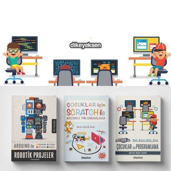 Çocuklar için Scratch ve Kodlama Eğitim Seti - 3 Kitap Takım - Dikeyeksen - Image 1