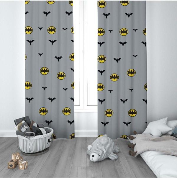 Cici Odam 1 Kanat Çocuk Odası Perdesi Fon Perde Batman Yarasa - Image 1