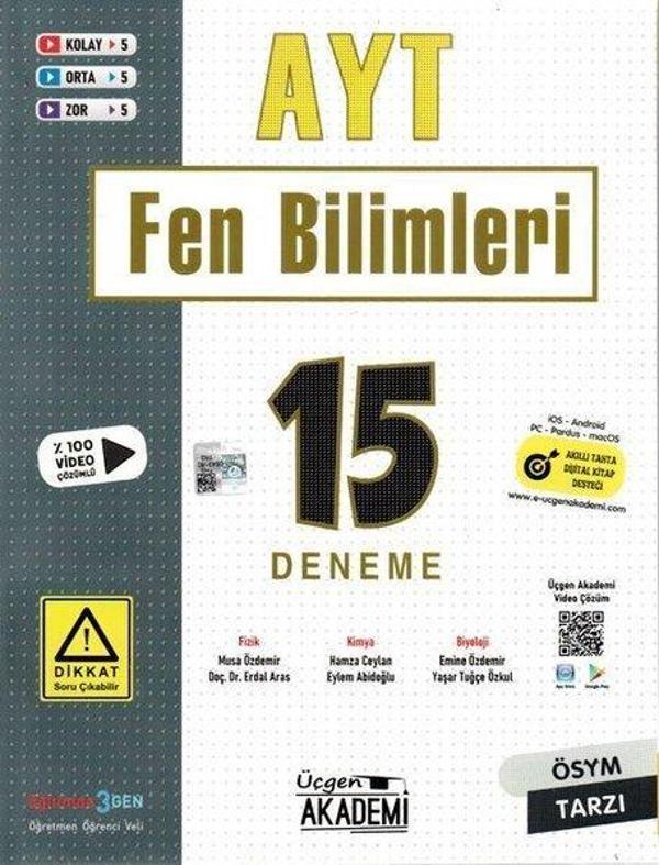AYT Fen Bilimleri 15'li Deneme - Üçgen Akademi - Image 1
