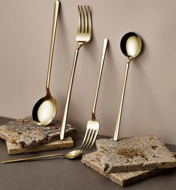 Perotti Moreno 30 Parça Çatal Kaşık Takımı 6 Kişilik Gold 14569 - Image 1