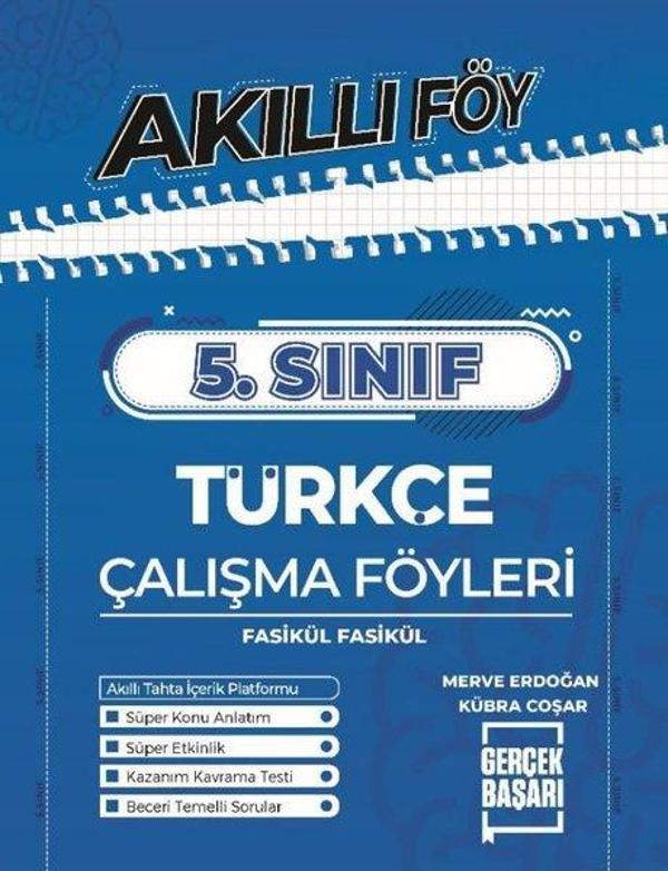 5. Sınıf Türkçe Çalışma Föyleri - Akıllı Föy - Gerçek Başarı Yayınları - Image 1