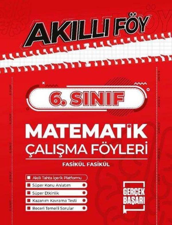 6. Sınıf Matematik Çalışma Föyleri - Akıllı Föy - Gerçek Başarı Yayınları - Image 1