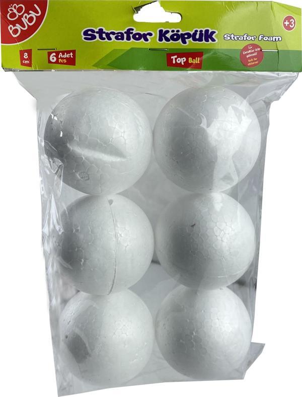 Bu-Bu Strafor Köpük Top 8 Cm BUBU-KP0005 (6 Lı Paket) - Image 1