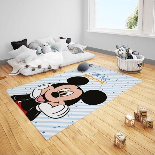 Cici Odam Çocuk Bebek Odası Halısı Puantiyeli Mickey Mouse - Image 1