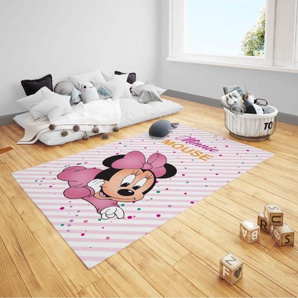 Cici Odam Çocuk Bebek Odası Halısı Puantiyeli Minnie Mouse - Image 1