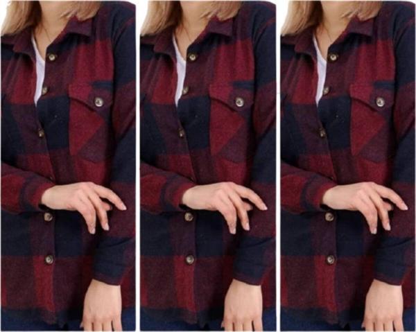 El&Ma Design Kadın Büyük Beden Cepli Oduncu Gömlek - Image 1