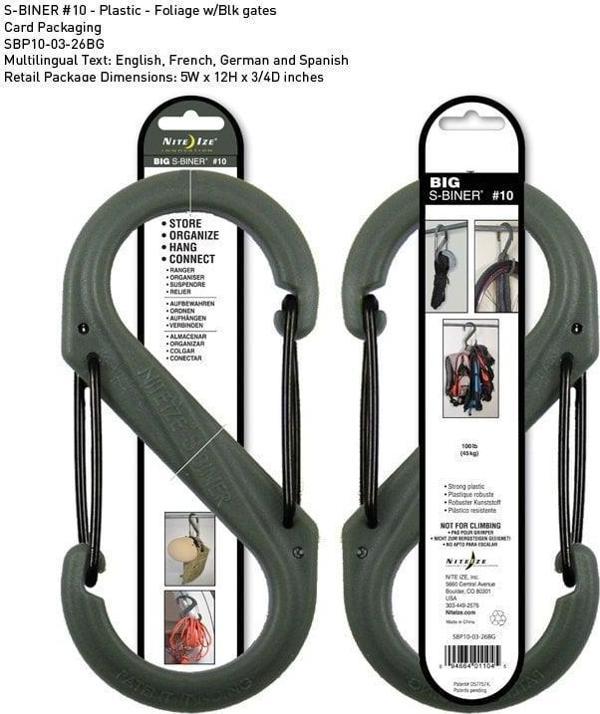 Nite-İze S-Biner Plastik Size 10 Fo! Grn/Blk Gate - Image 1