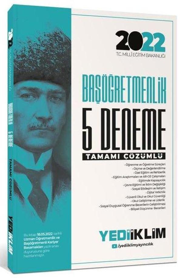 MEB Öğretmenlik Kariyer Basamakları Başöğretmenlik Tamamı Çözümlü 5 Deneme - Yediiklim Yayınları - Image 1