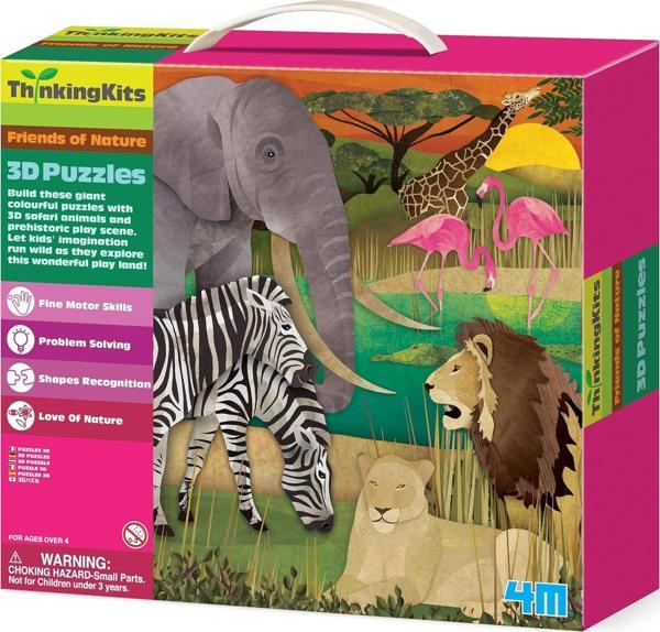 3d Dev Yer Yapbozu Safari 54 Parça Hayvanlar Puzzle - Image 1