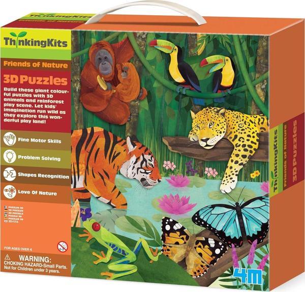 3d Dev Yer Yapbozu Yağmur Ormanı 54 Parça Hayvanlar Puzzle - Image 1