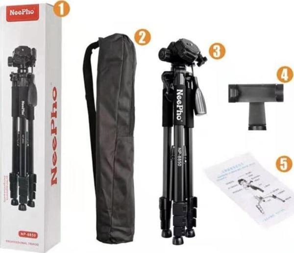 Neepho Np-8810 150 Cm Tripod Bluetooth Kumandalı Profesyonel Telefon Kamera Tutucu Çantalı Tripot - Image 1