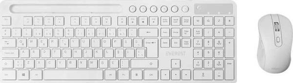 Everest KM-730 Mor/Beyaz Kablosuz Q Multimedia Klavye + Mouse Set - Image 1