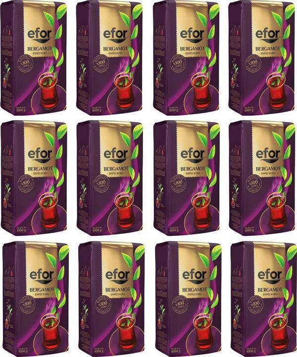 Efor  Bergamot Siyah Dökme Çay 1.000 Gr X 12 Adet - Image 1