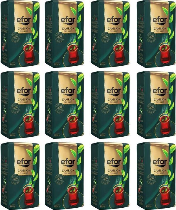 Efor  Çamlıca Siyah Dökme Çay 1.000 Gr X 12 Adet - Image 1