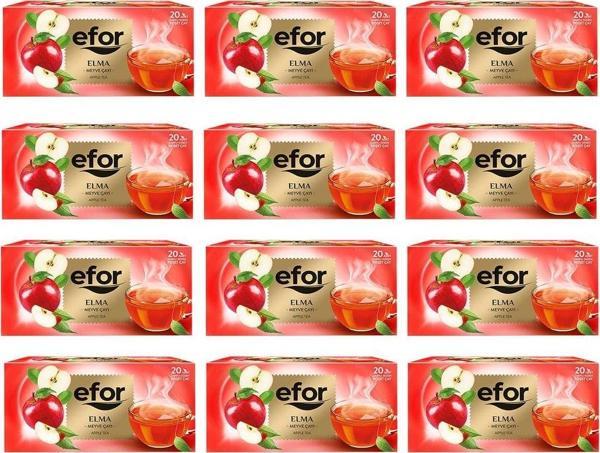 Efor  Elma Bardak Poşet Bitki Ve Meyve Çayı 20 Li X 12 Adet - Image 1