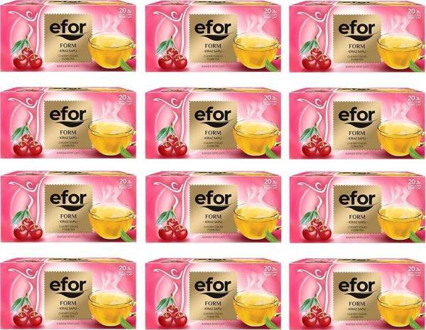 Efor  Kiraz Saplı Bardak Poşet Bitki Ve Meyve Çayı 20 Li X 12 Adet - Image 1