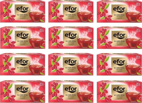 Efor  Kuşburnu Bardak Poşet Bitki Ve Meyve Çay 20 Li X 12 Adet - Image 1