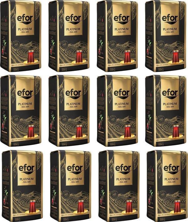 Efor  Platinum Siyah Dökme Çay Özel Seri 1.000 Gr X 12 Adet - Image 1