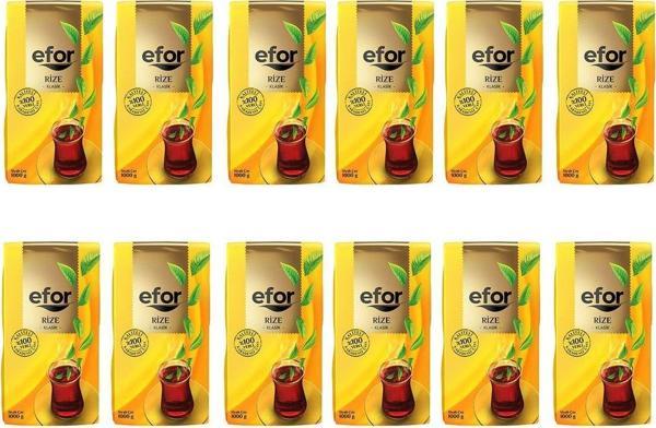 Efor  Rize Siyah Dökme Çay 1.000 Gr X 12 Adet - Image 1
