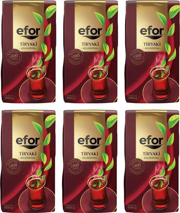 Efor  Tiryaki Siyah Dökme Çay 1.000Gr X 6 Adet - Image 1