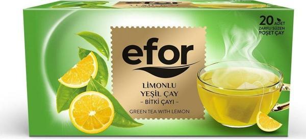Efor Limon Bardak Poşet Bitki Ve Meyve Yeşil Çay - 20'Li - Image 1