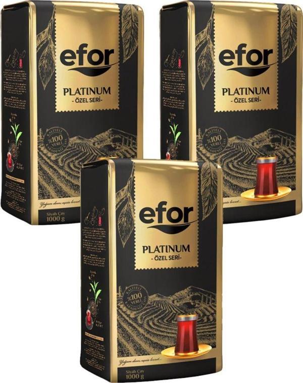 Efor Platinum Çay 1 Kg 3Lü Set - Yüksek Kaliteli Dökme Siyah Çay - Image 1