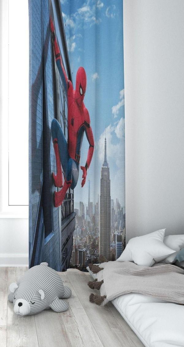 Cici Eko 1 Kanat Örümcek Adam Spiderman Lazer Kenar Kesimli Ince Petek Kumaş Dekoratif Çocuk Odası Perdesi - Image 1