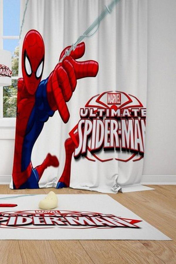 Cici Odam 1 Kanat Cici Halı Çizgi Karakter Spiderman Çocuk Bebek Odası Fon Perde - Image 1