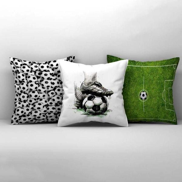 Cici Odam Çocuk Bebek Odası Kırlent Kılıfı Futbol Topu Çimen - Image 1