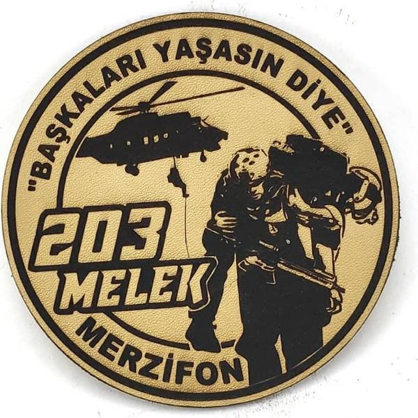 203 MELEK FİLO "BAŞKALARI YAŞASIN DİYE"  Deri PEÇ- Arma - Patch - Image 1