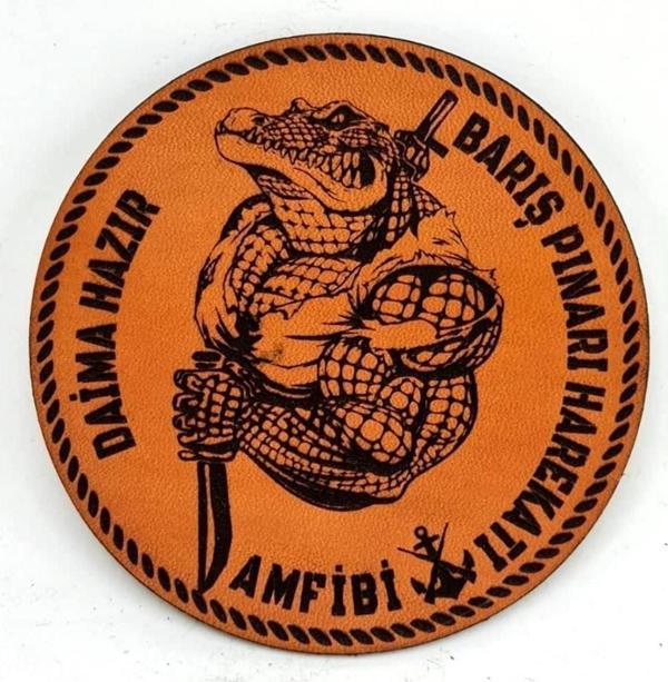AMFİBİ Barış Pınarı Deri PEÇ - Arma - Askeri Patch - Image 1