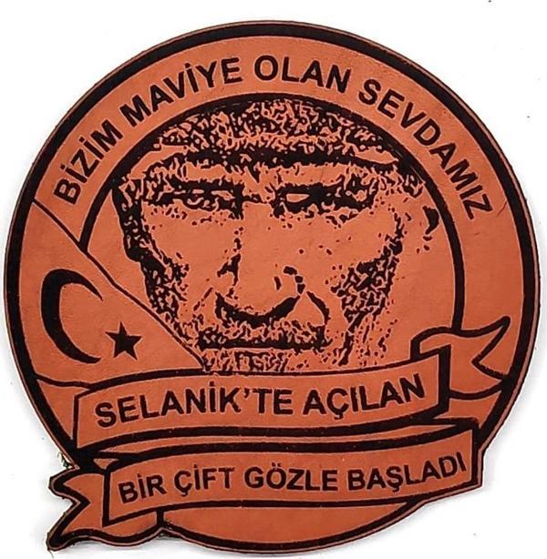 ATATÜRK Deri PEÇ BİZİM MAVİYE OLAN SEVDAMIZ - Arma - Askeri Patch - Image 1