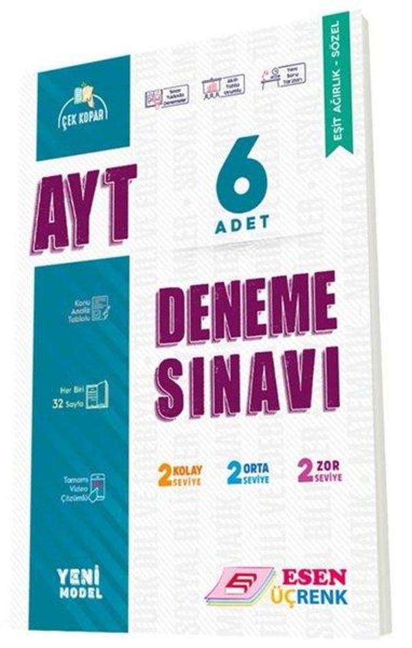 AYT 6'lı Deneme Eşit Ağırlık - Sözel - Esen Üçrenk Yayınları - Image 1