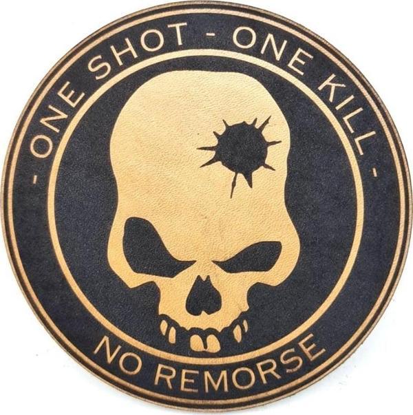 ONE SHOT ONE KILL KESKİN NİŞANCI Deri PEÇ - Arma - Askeri Patch - Image 1