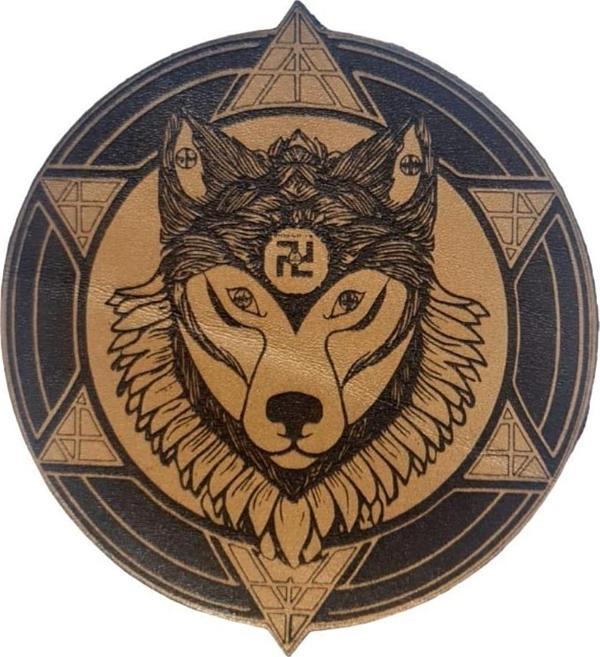 Şaman Kurt - Deri Peç - Arma - Leather Patch - Image 1