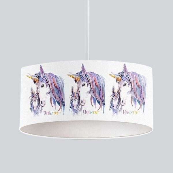 Cici Odam Çocuk Bebek Odası Sarkıt Avize Yıdızlı Yavru Unicorn ve Annesi - Image 1