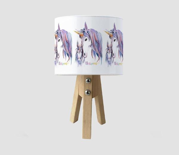 Cici Odam Çocuk Bebek Odası Abajur Yıdızlı Yavru Unicorn ve Annesi - Image 1