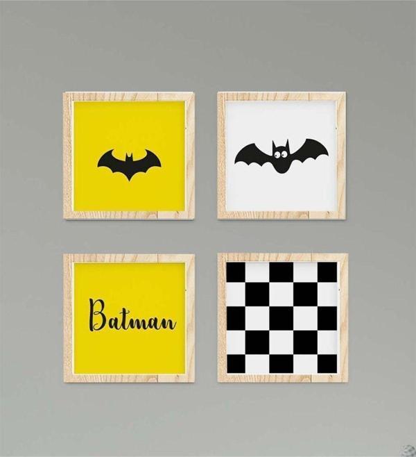 Cici Odam Çocuk Bebek Odası Tablo Batman Siyah Yarasa - Image 1