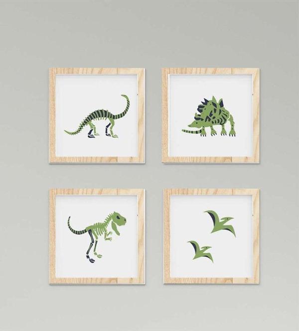 Cici Odam Çocuk Bebek Odası Tablo Yeşil Dinozorlar - Image 1