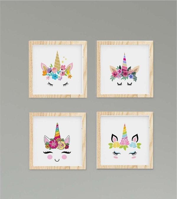 Cici Odam Çocuk Bebek Odası Tablo Kirpikli Unicorn - Image 1