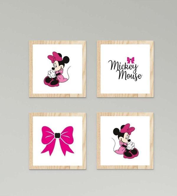 Cici Odam Çocuk Bebek Odası Tablo Fiyonklu Minnie Mouse - Image 1