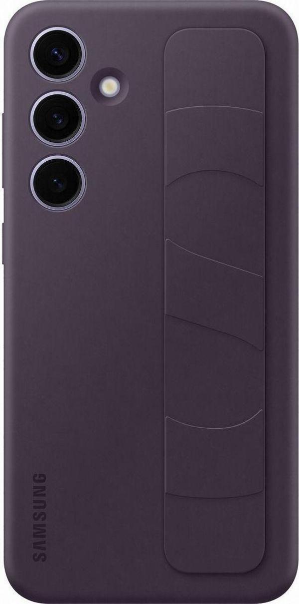 Samsung Galaxy S24 Kordonlu & Standlı Silikon Kılıf - Koyu Eflatun - Image 1