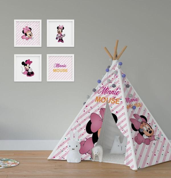 Cici Odam Çocuk Bebek Odası Oyun Çadırı Puantiyeli Minnie Mouse - Image 1