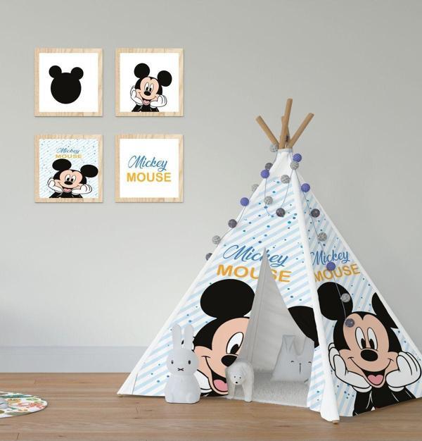 Cici Odam Çocuk Bebek Odası Oyun Çadırı Puantiyeli Mickey Mouse - Image 1