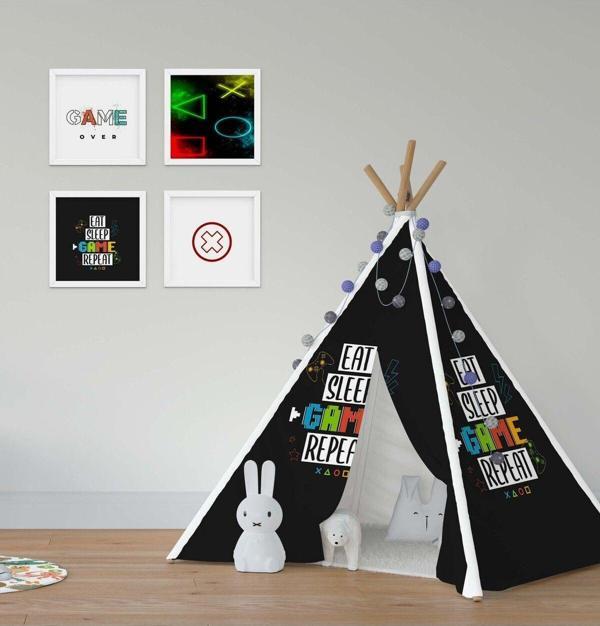 Cici Odam Çocuk Bebek Odası Oyun Çadırı Game Over Oyun Temalı - Image 1