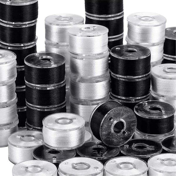 İşkur Makina Ev Tipi Aile Dikiş Makinası 30 Adet Siyah Beyaz Iplikli Plastik Masura - Image 1