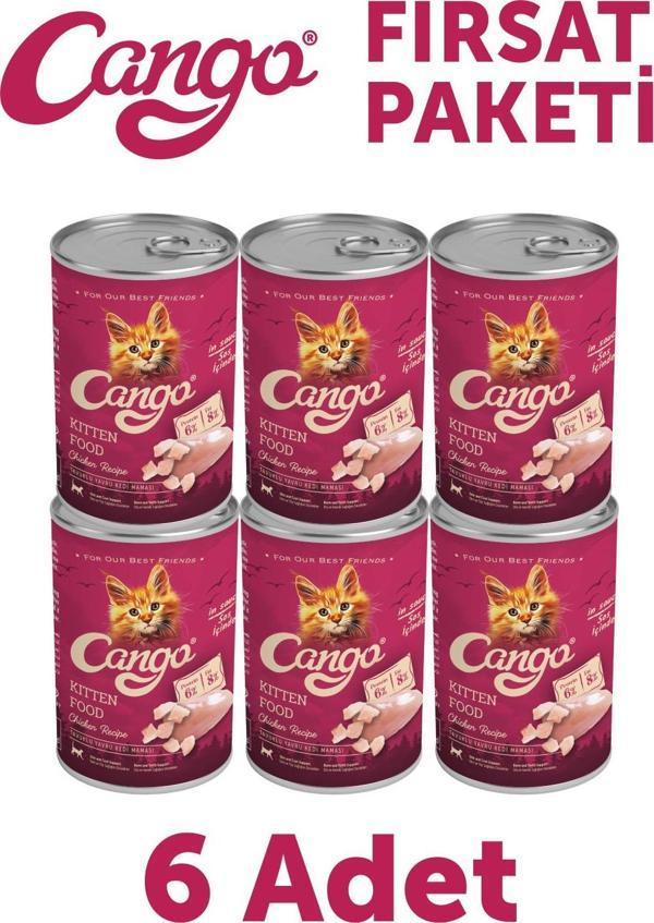 Cango Yavru Yaş Kedi Maması Tavuklu 415Gr 6Lı - Image 1