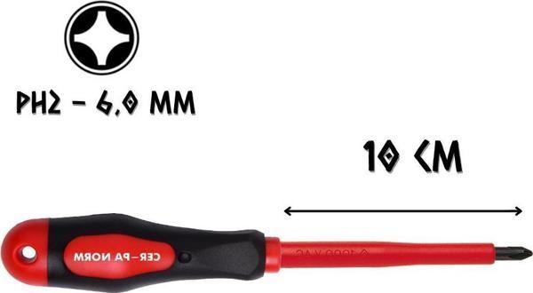 Cer-Pa Norm Prosoft İzoleli Tornavida Mıknatıslı YILDIZ Uçlu PH2 - 10 cm. - Image 1